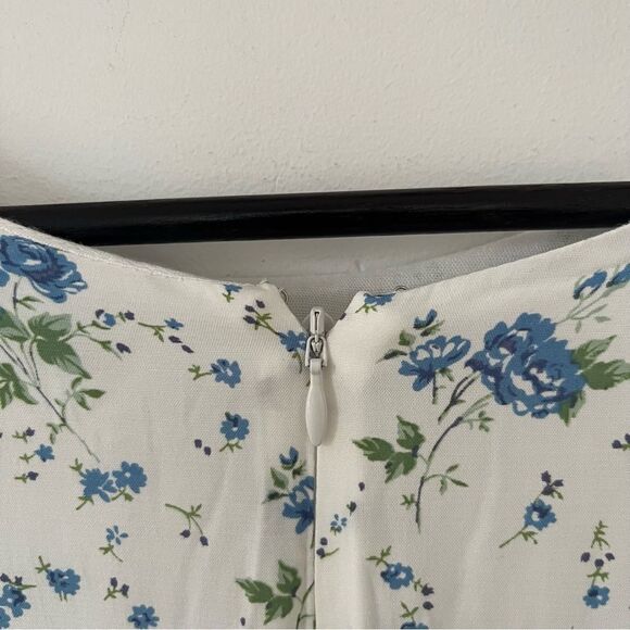 Faithfull the Brand White and Blue Floral Mini Dress - Picture 8 of 13